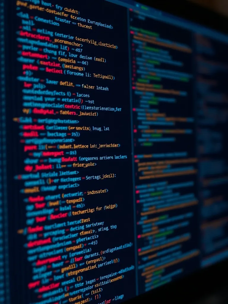 Close-up of a high-resolution computer screen showing comple